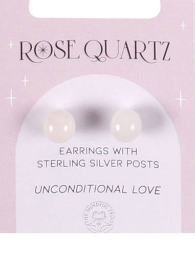 Sterling Silver and Rose Quartz Crystal Ear Studs image 0